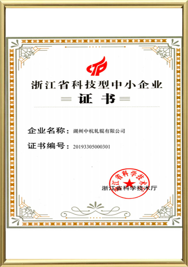 Certificaat voor kleine en middelgrote ondernemingen in de provincie Zhejiang